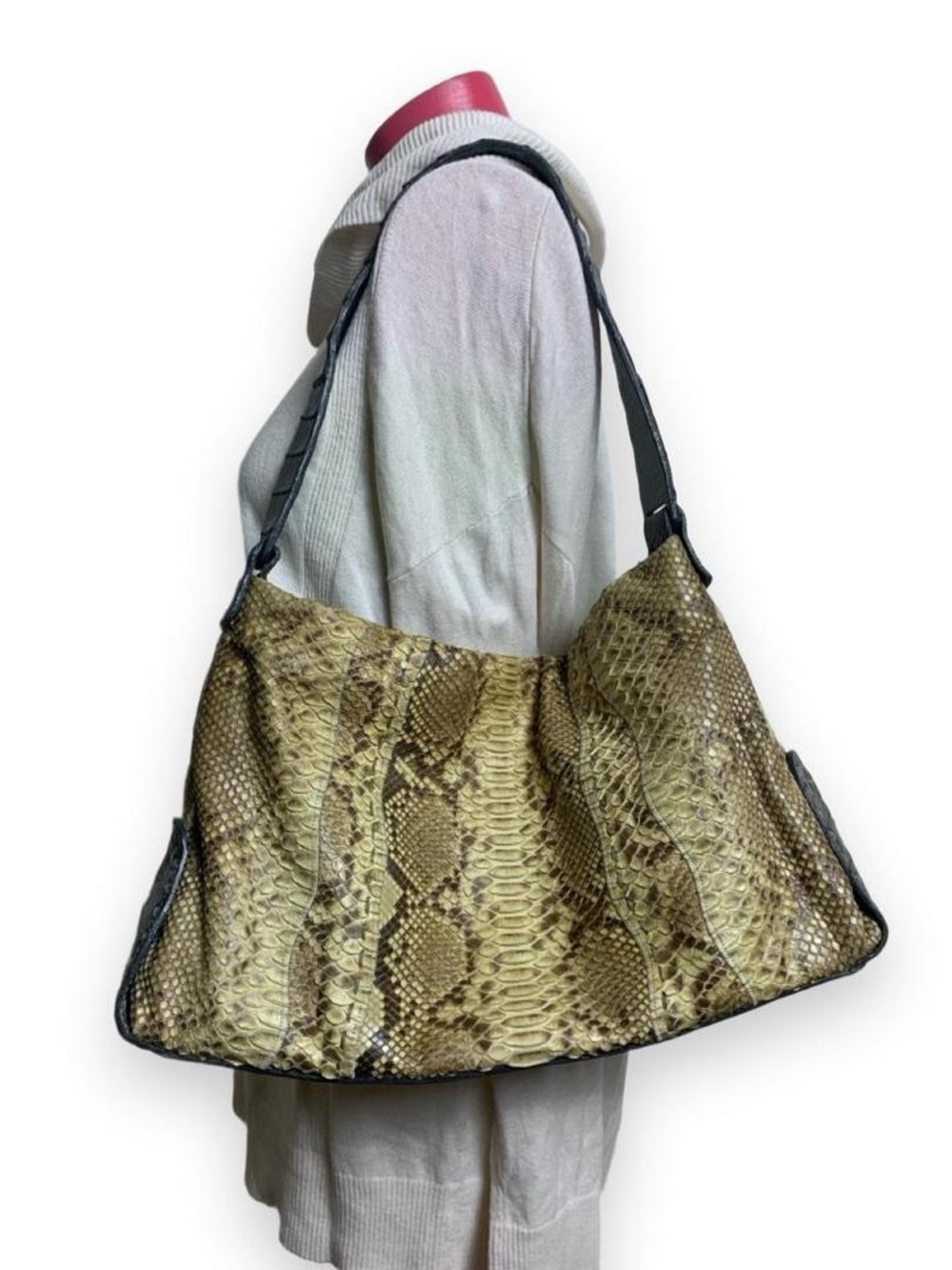 Fatto A Mano by Carlos Falchi Genuine Python Snakeskin Hobo Bag